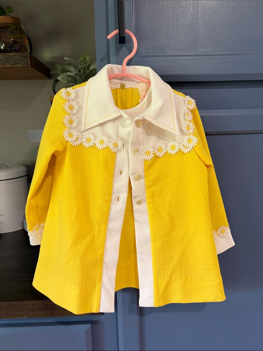 Love White and Yellow Daisy-Trim Girls' Dress